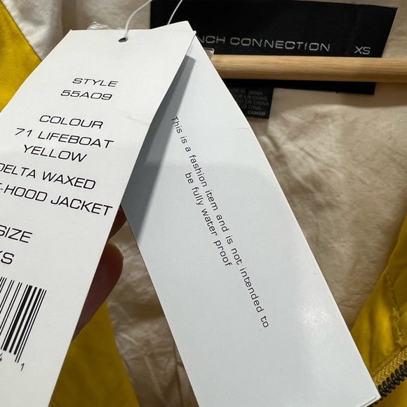 French connection yellow waxed jacket size xs nwt - Picture 4 of 5